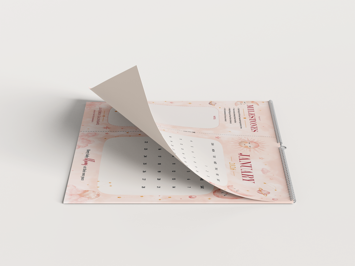 Celestial Bloom 2026–2027 baby milestone calendar product detail
