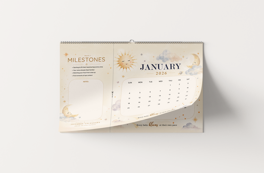 Soft Sky — 2026–2027 Baby Milestone Wall Calendar